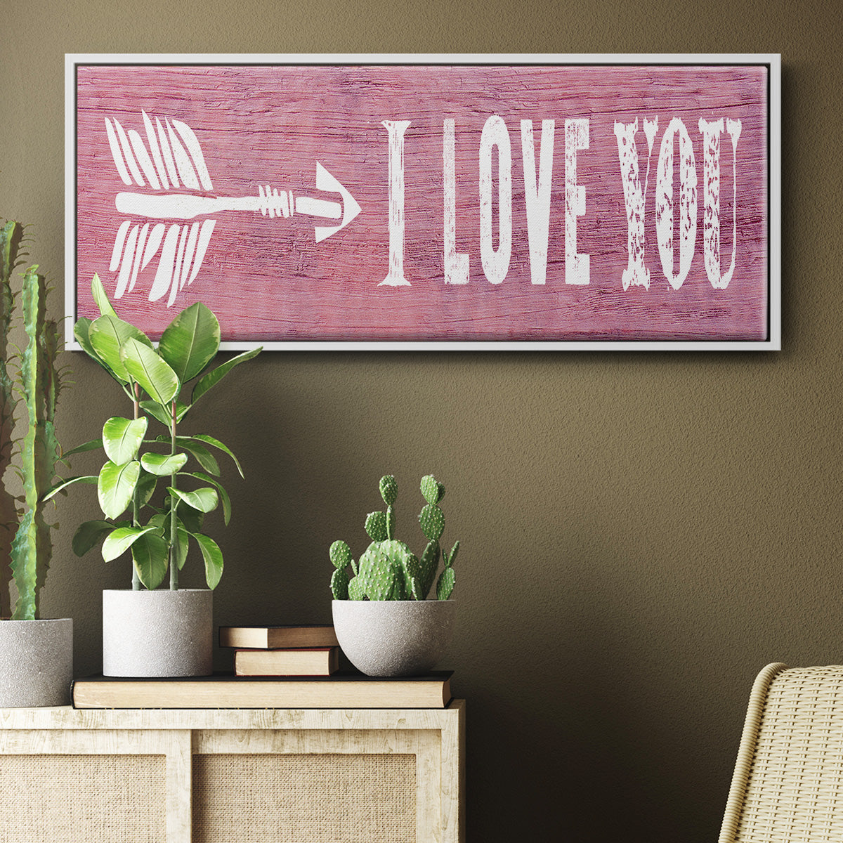 I Love You - Floater Framed Canvas Print