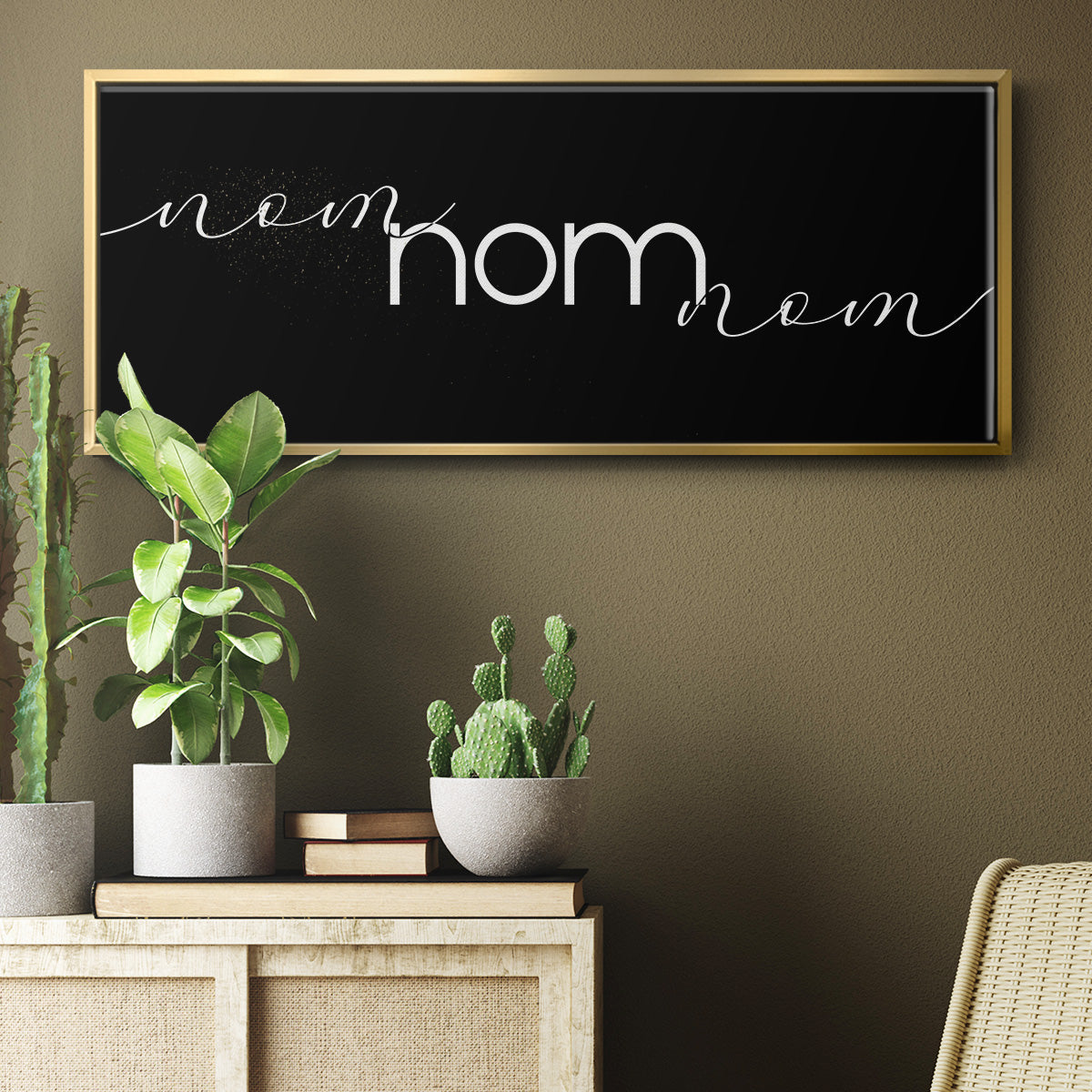 Nom Nom Nom - Floater Framed Canvas Print