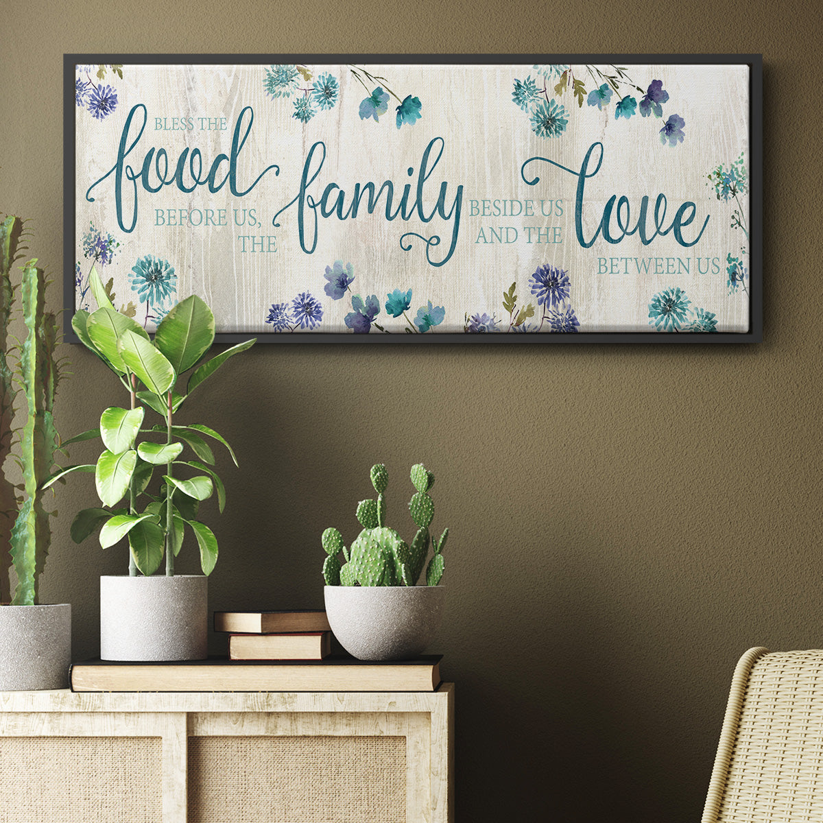 Food Family Love - Floater Framed Canvas Print