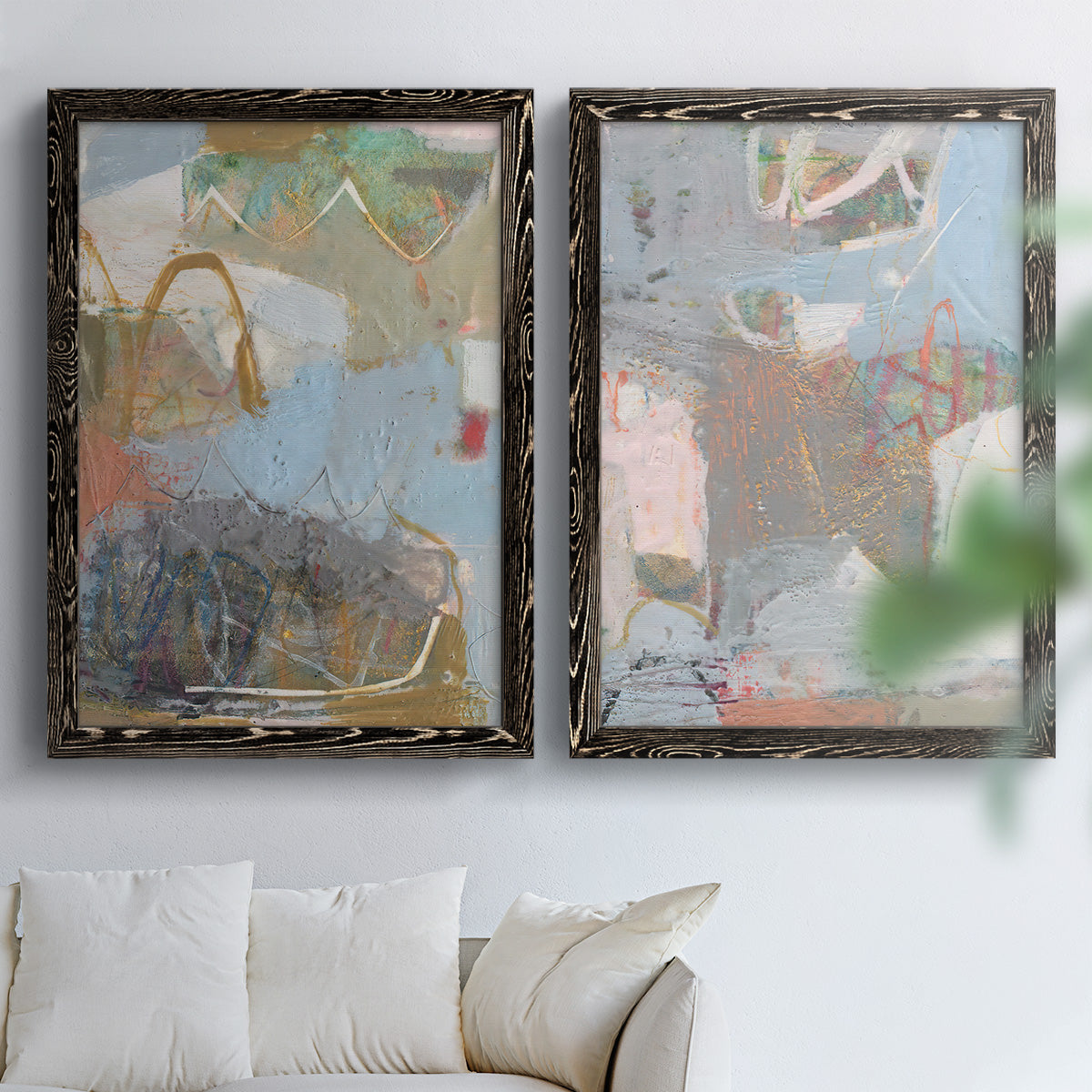 Minim I - Premium Framed Canvas 2 Piece Set - Ready to Hang