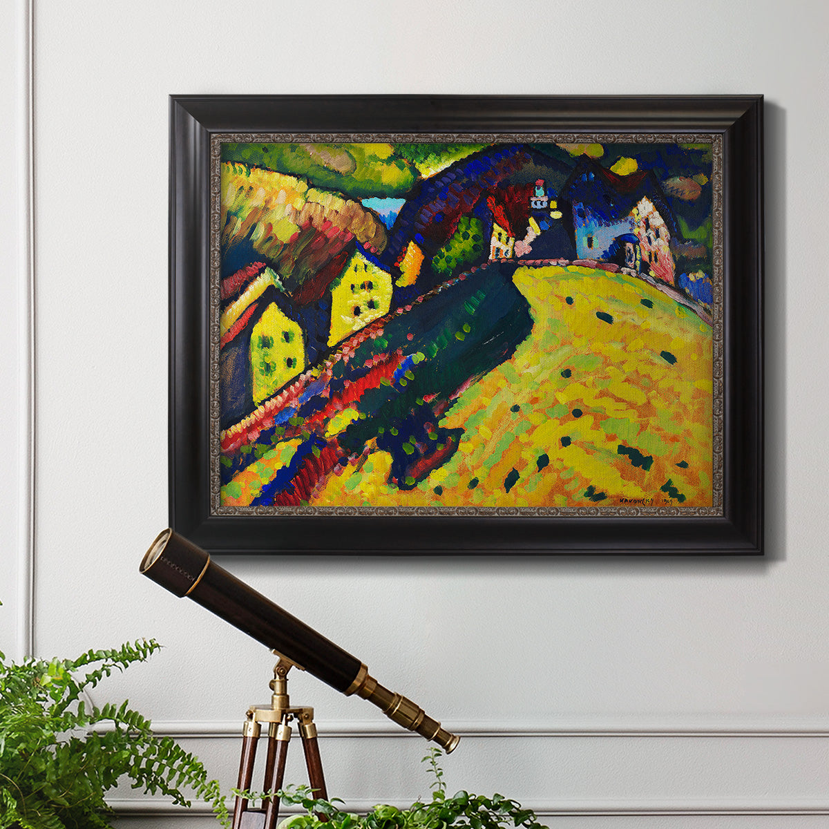 Houses at Murnau - Ornate Framed Canvas Print