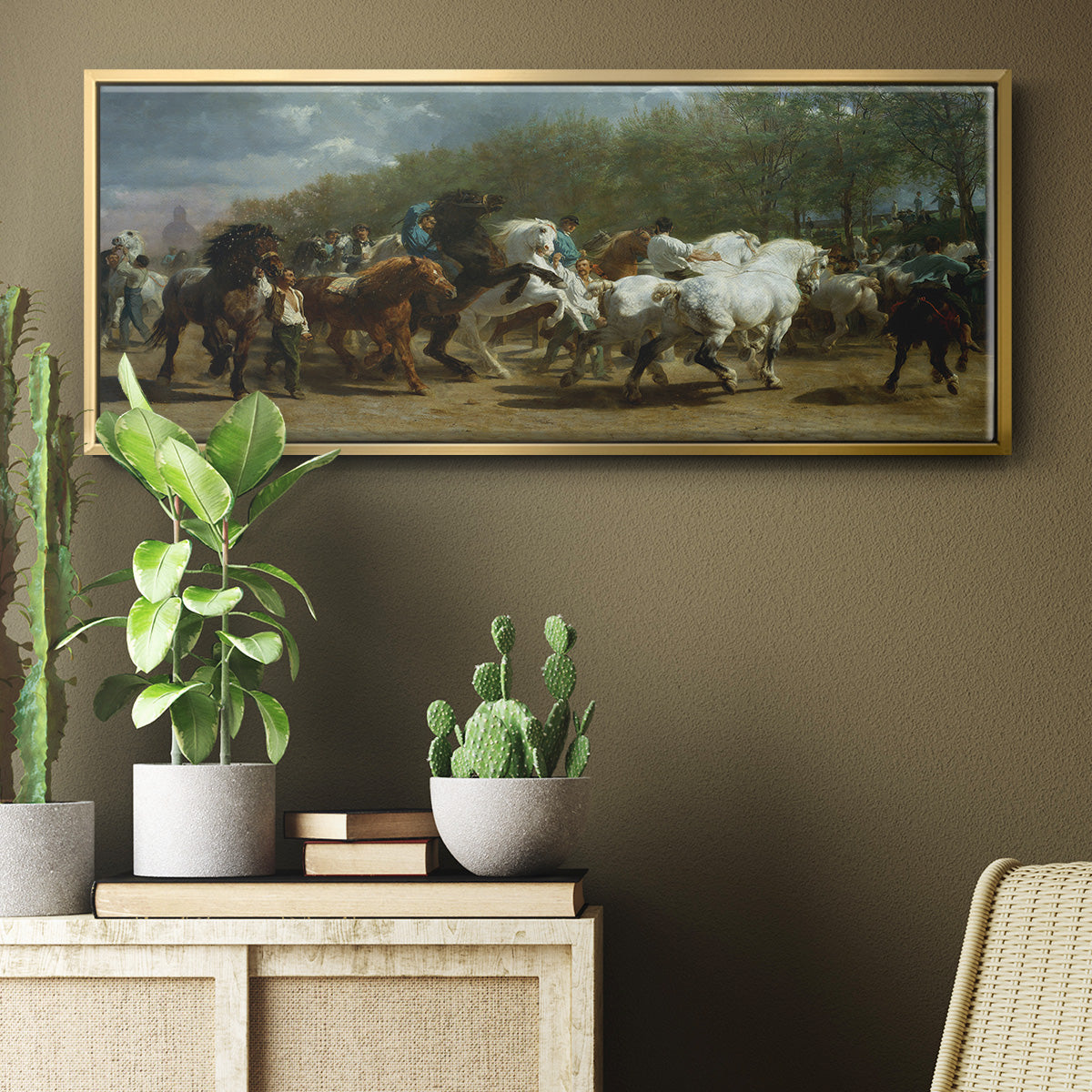 The Horse Fair - Floater Framed Canvas Print
