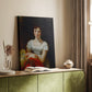 Canvas art print of a refined figure with subtle shading and soft background styled in a home decor setting.