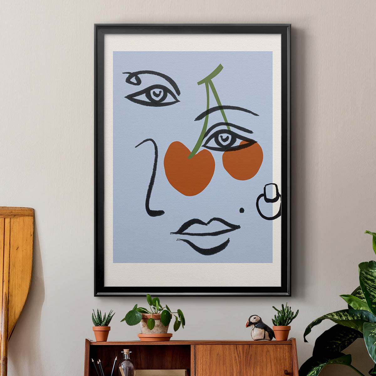 Cherry Baby II - Modern Framed Canvas Print