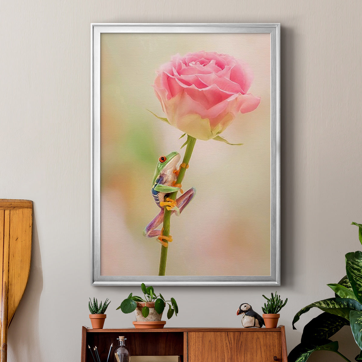 Hanging On II - Modern Framed Canvas Print