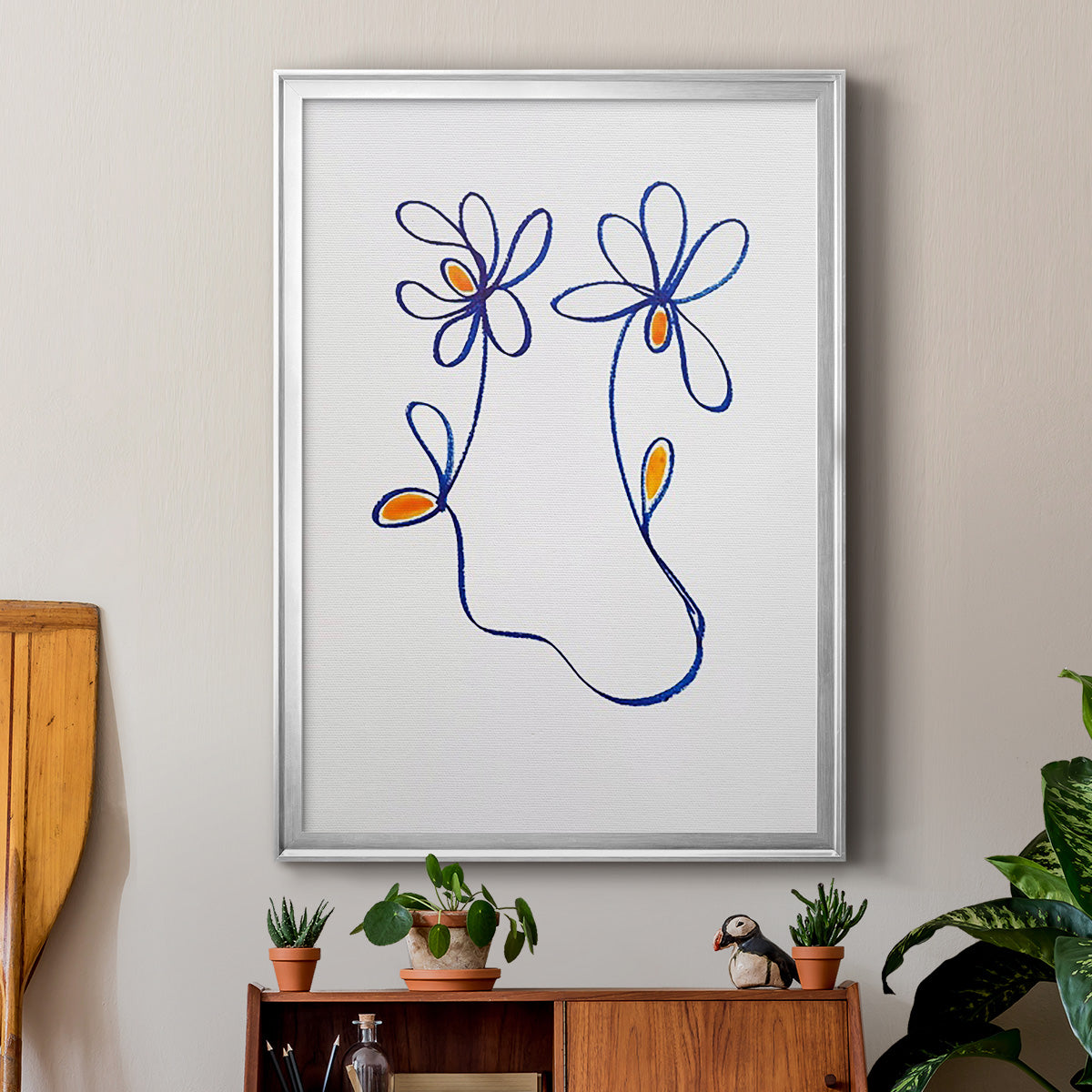 Wobbly Blooms IV - Modern Framed Canvas Print