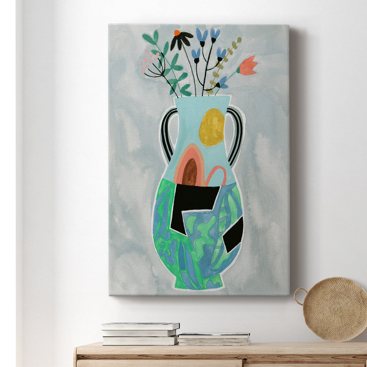 Collage Vase I Premium Gallery Wrapped Canvas - Ready to Hang