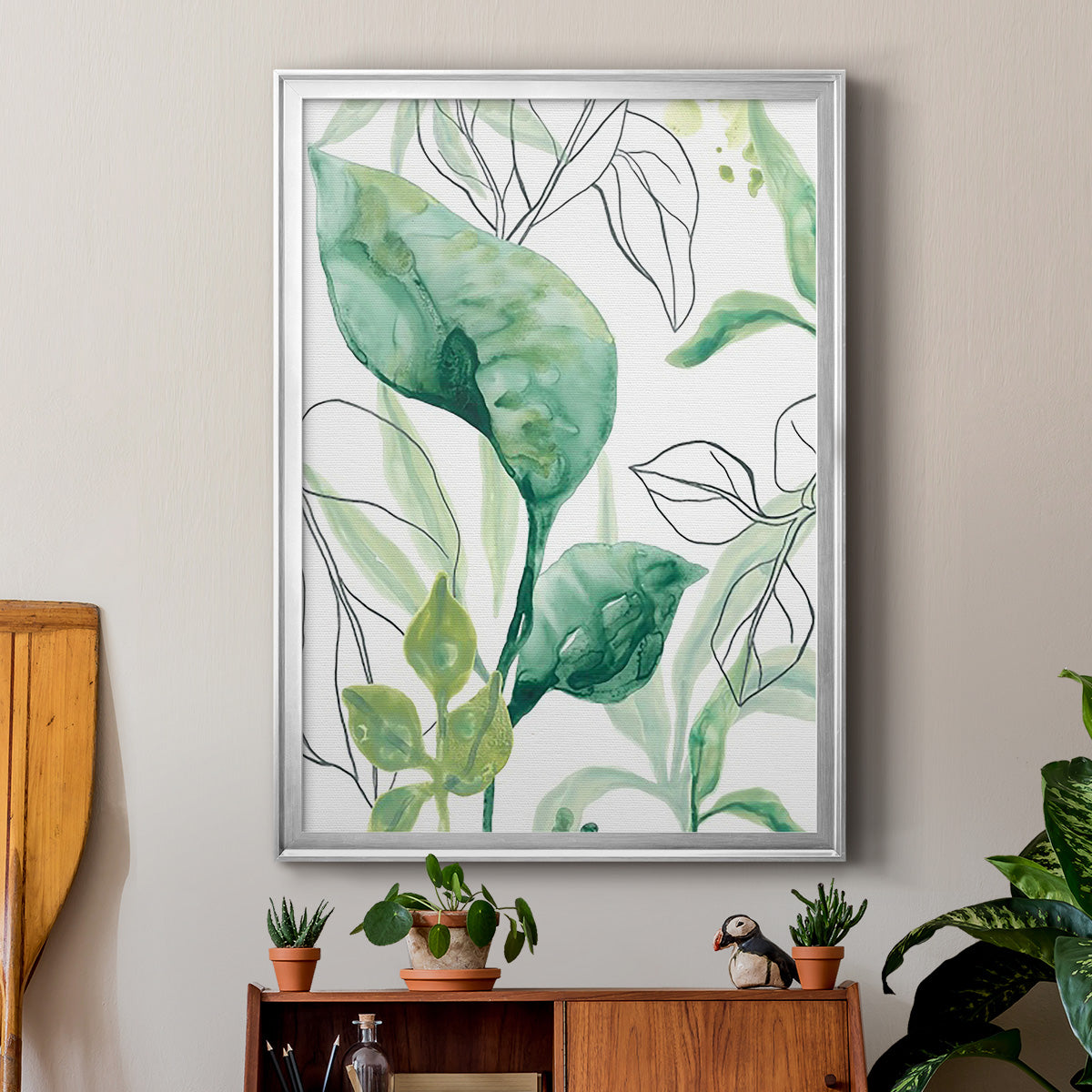 Tropical Palm Chorus I - Modern Framed Canvas Print