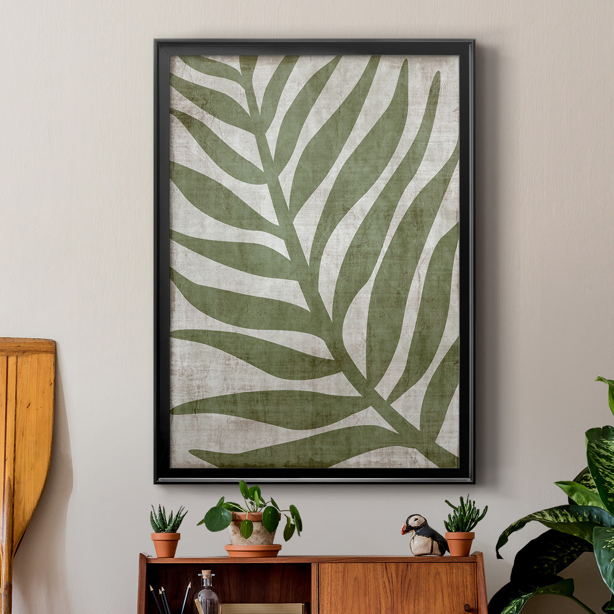 Island Greenery I - Modern Framed Canvas Print