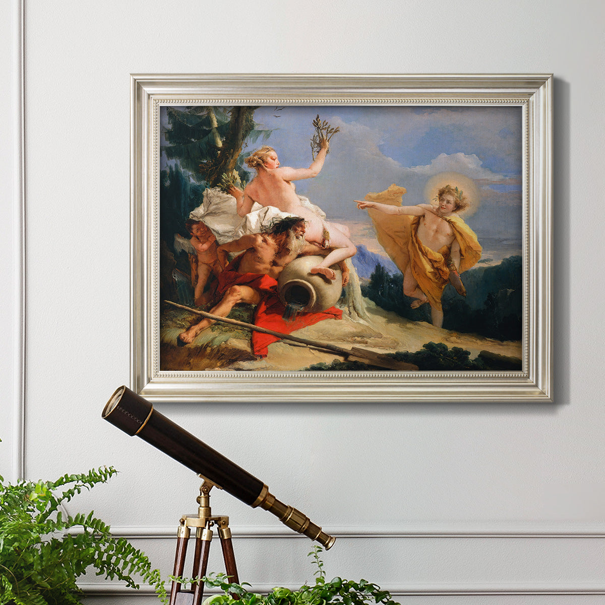 Apollo Pursuing Daphne - Ornate Framed Canvas Print