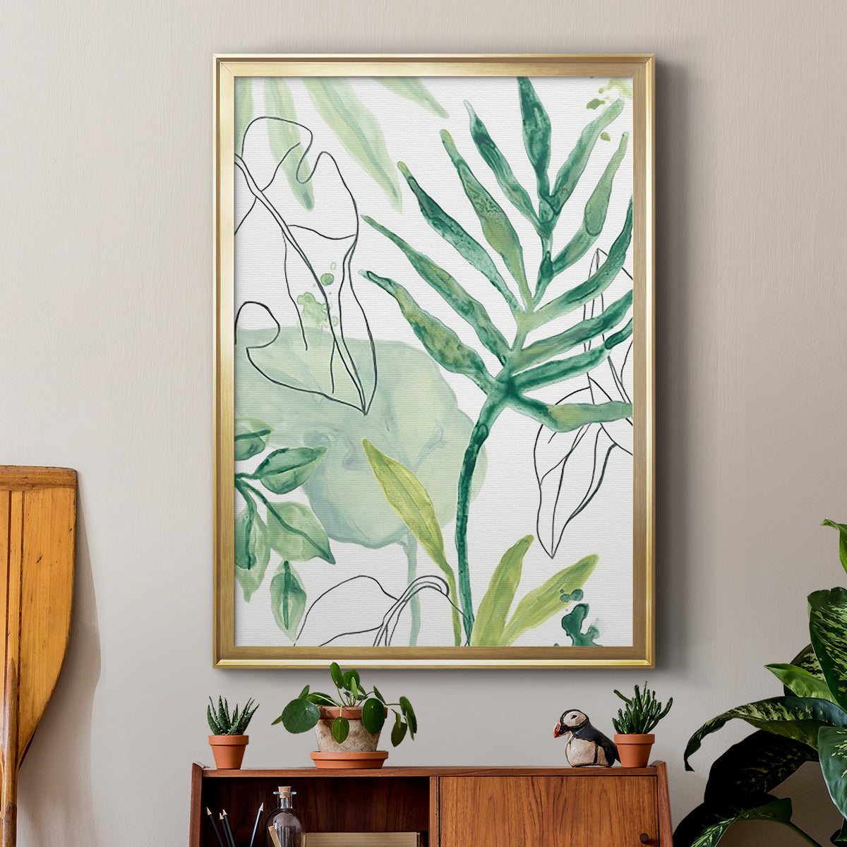 Tropical Palm Chorus III - Modern Framed Canvas Print