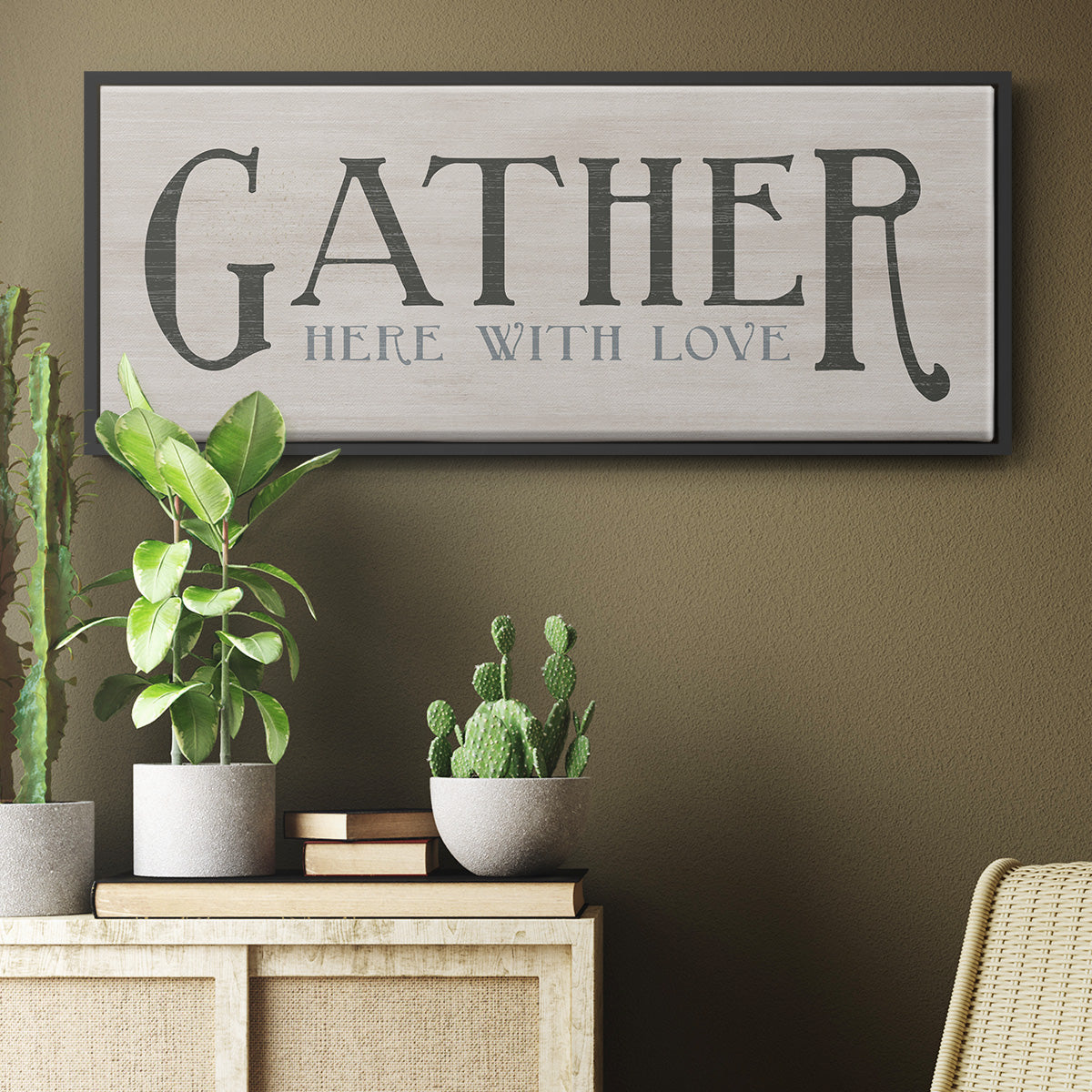 Gather Here With Love - Floater Framed Canvas Print