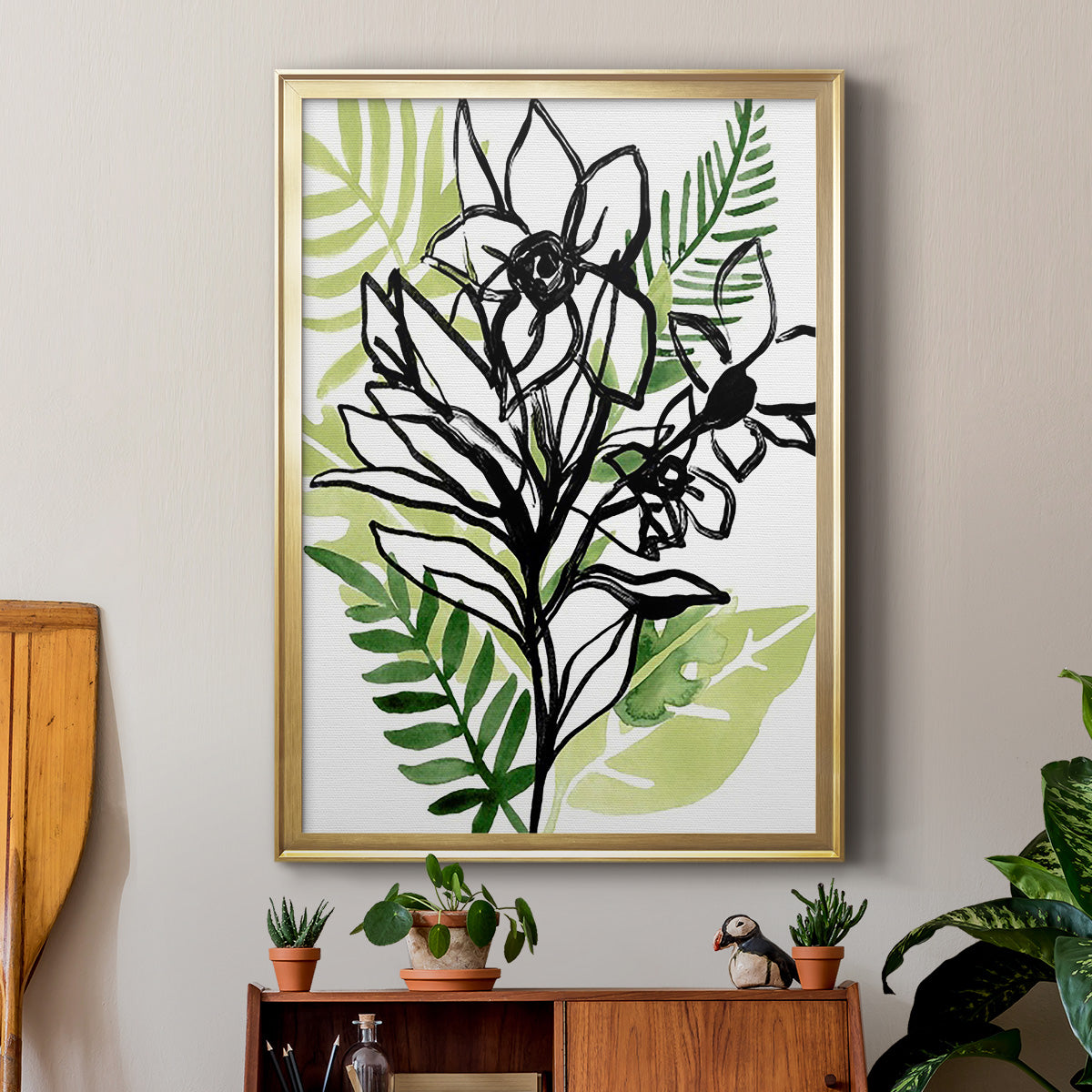 Tropical Sketchbook II - Modern Framed Canvas Print