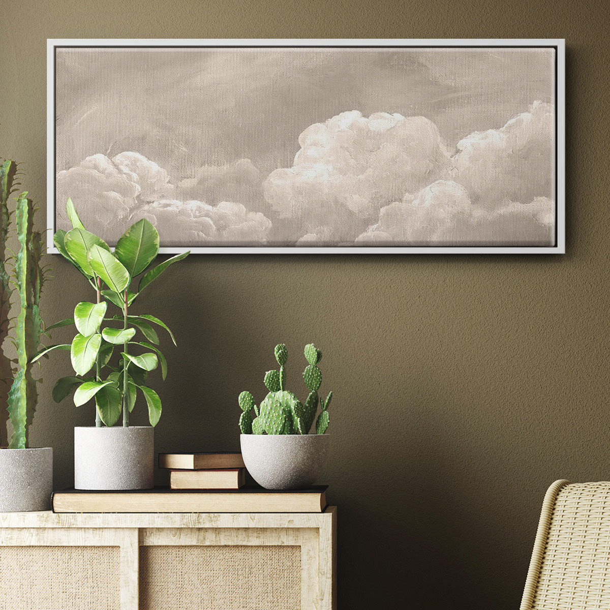 Painted Clouds I - Floater Framed Canvas Print