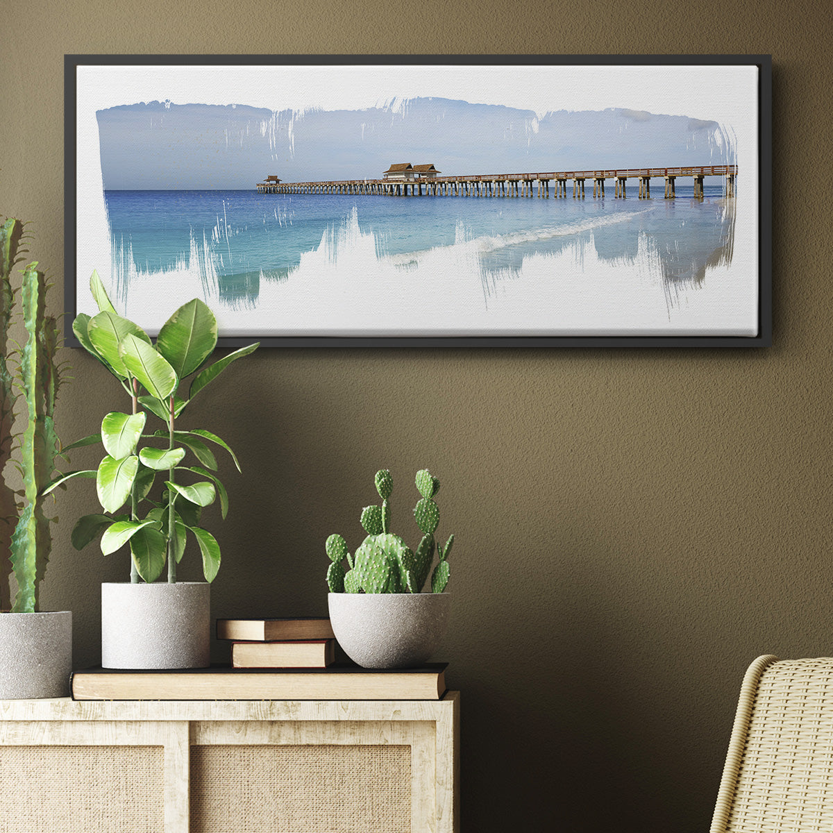 Virginia Beach Pier - Floater Framed Canvas Print