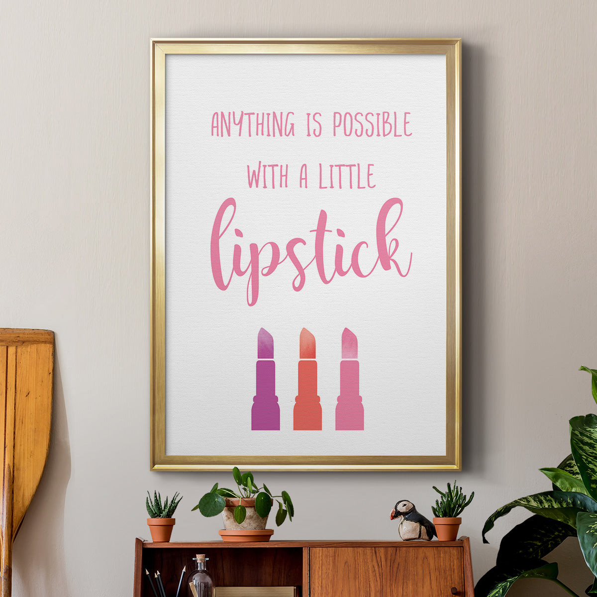 Little Lipstick - Modern Framed Canvas Print