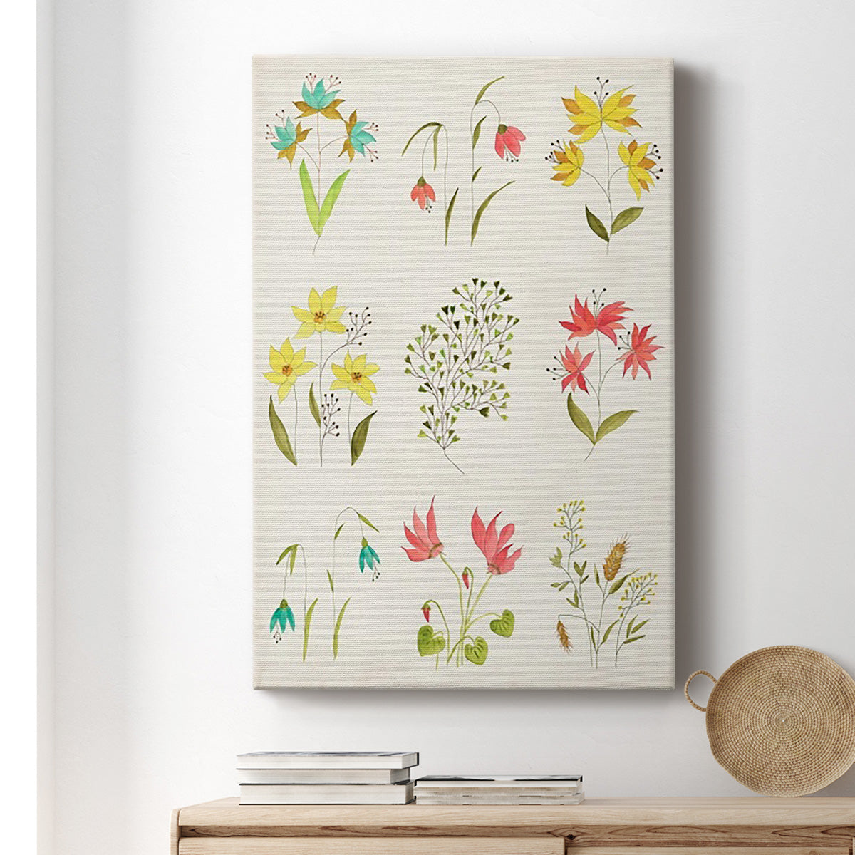 Floral Gatherings Grid - Canvas Art Print