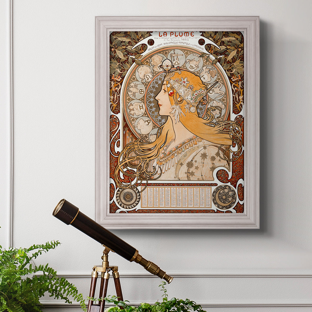 Zodiaque (La Plume) - Ornate Framed Canvas Print