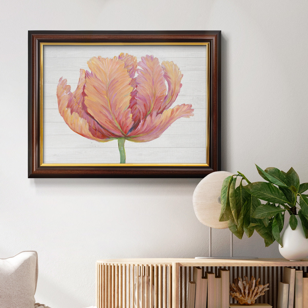 Single Pink Bloom I Premium Framed Canvas- Ready to Hang