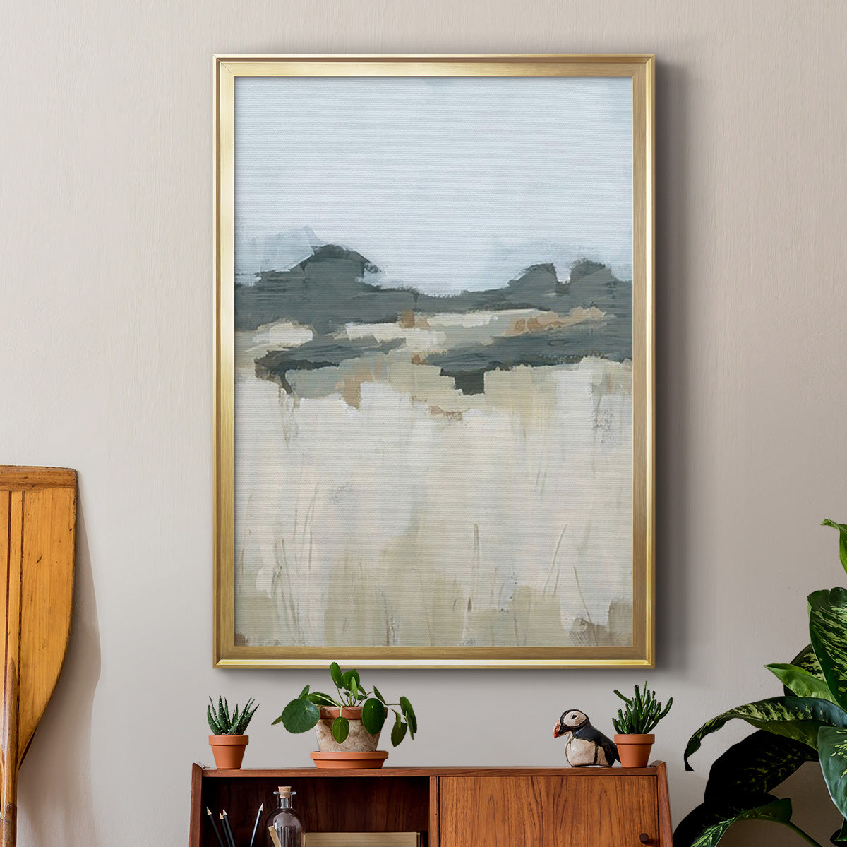 Brushstroke Badlands II - Modern Framed Canvas Print