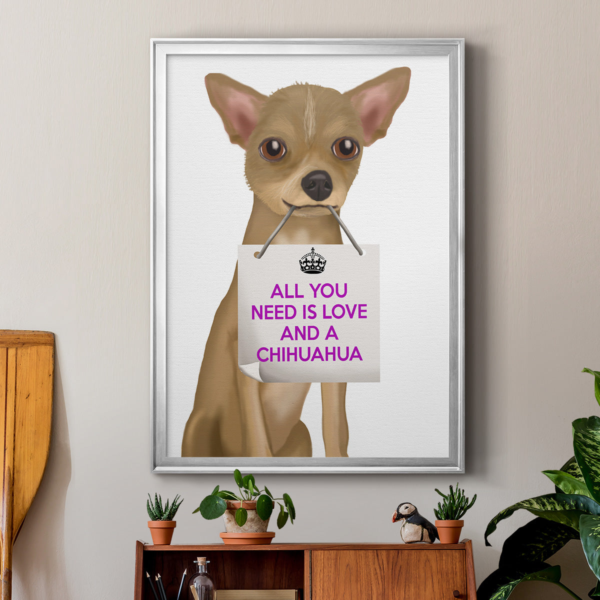 Love and Chihuahua - Modern Framed Canvas Print