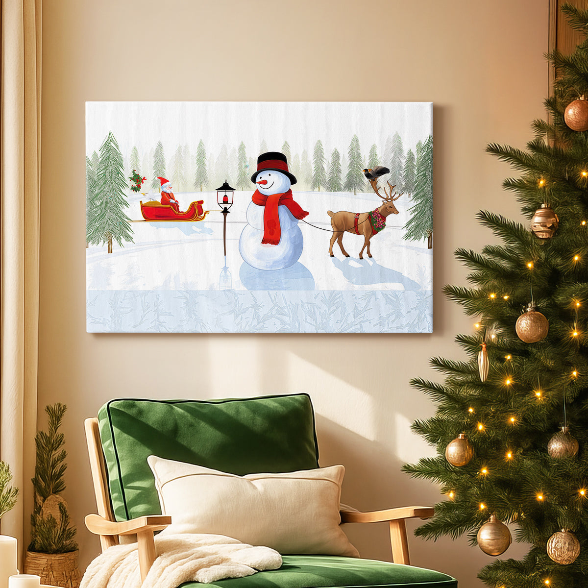 Pearled Pines Village - Canvas Art Print