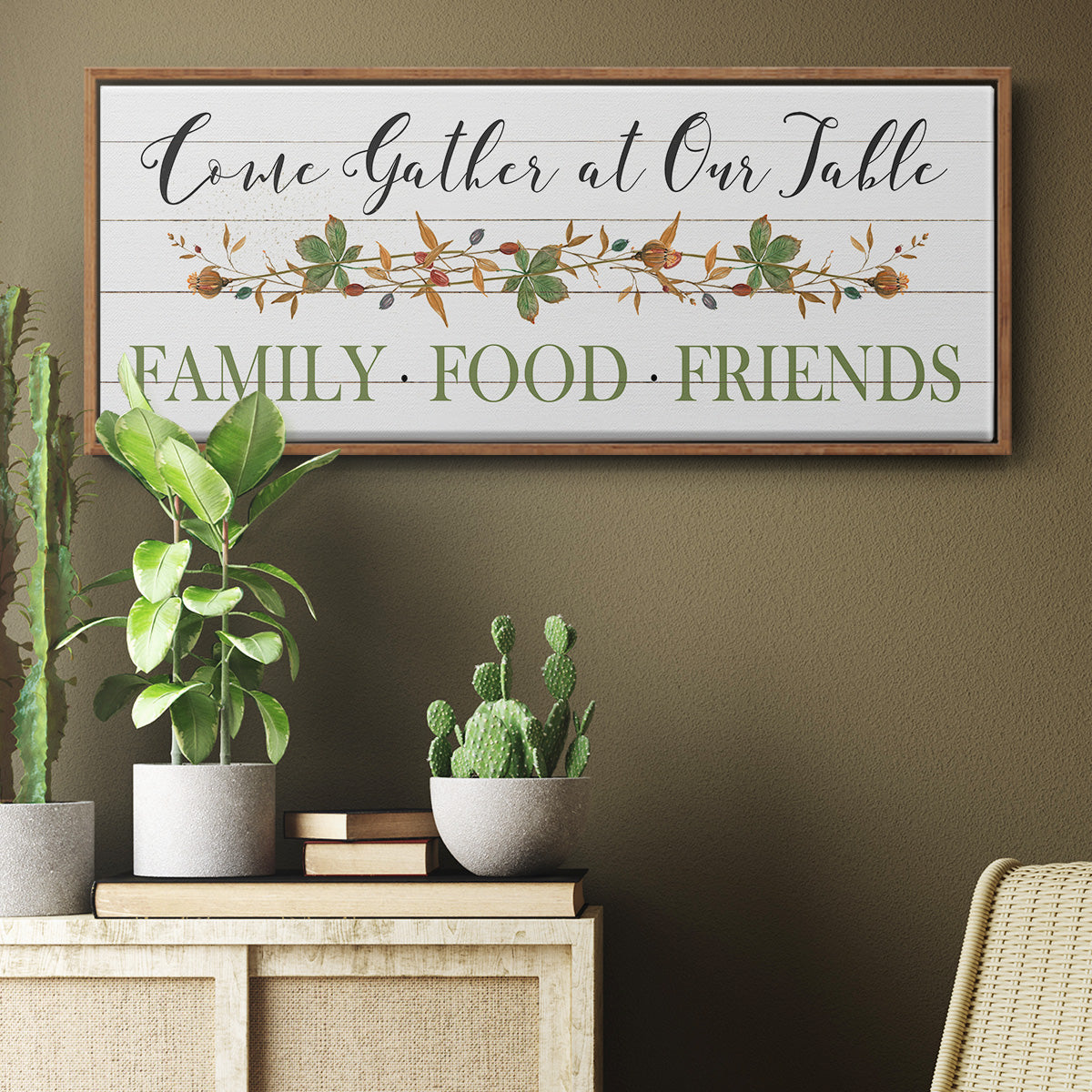 Feeding Friends I - Floater Framed Canvas Print
