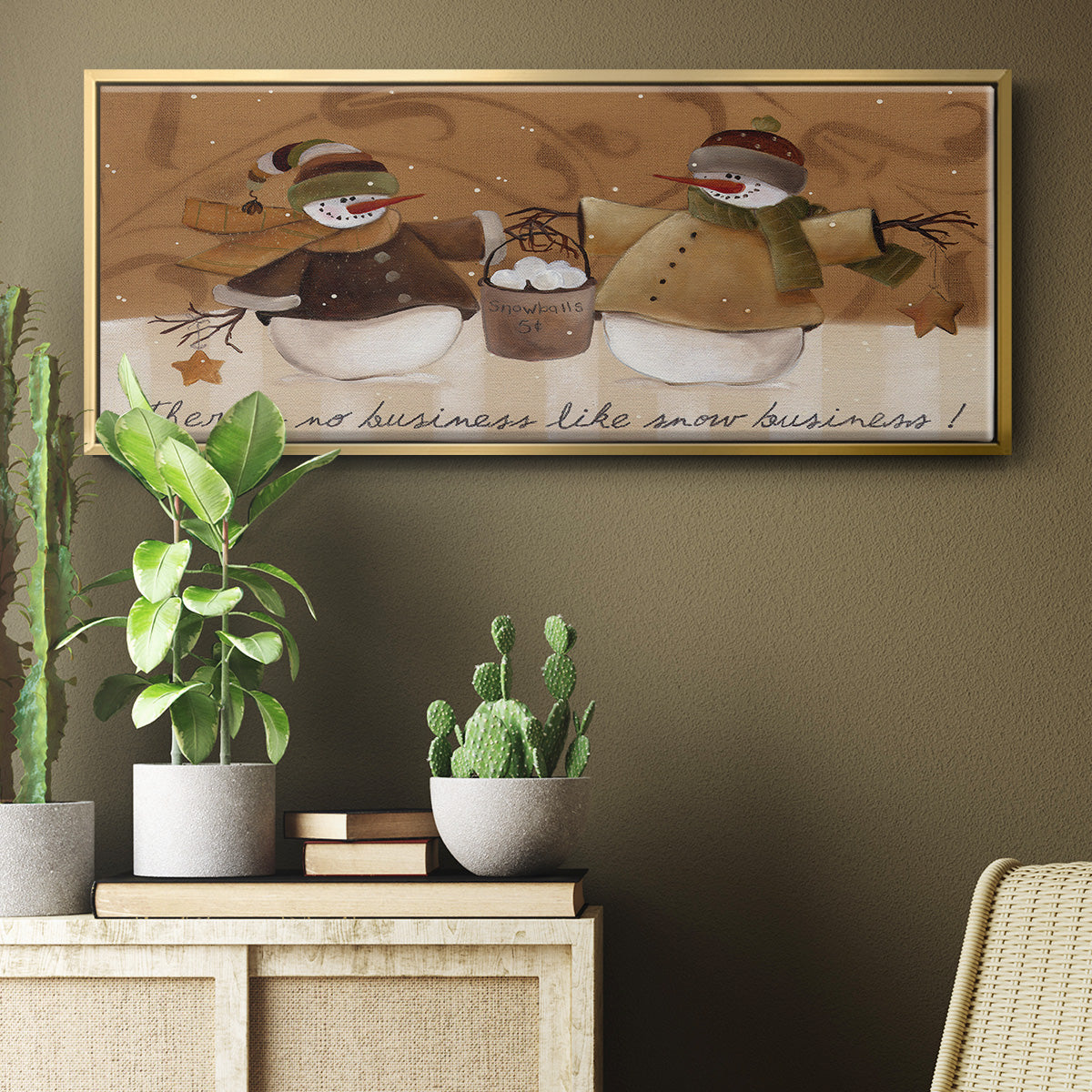 Snowballs - Floater Framed Canvas Print
