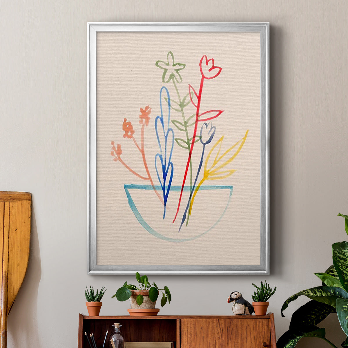 Fun Bunch II - Modern Framed Canvas Print