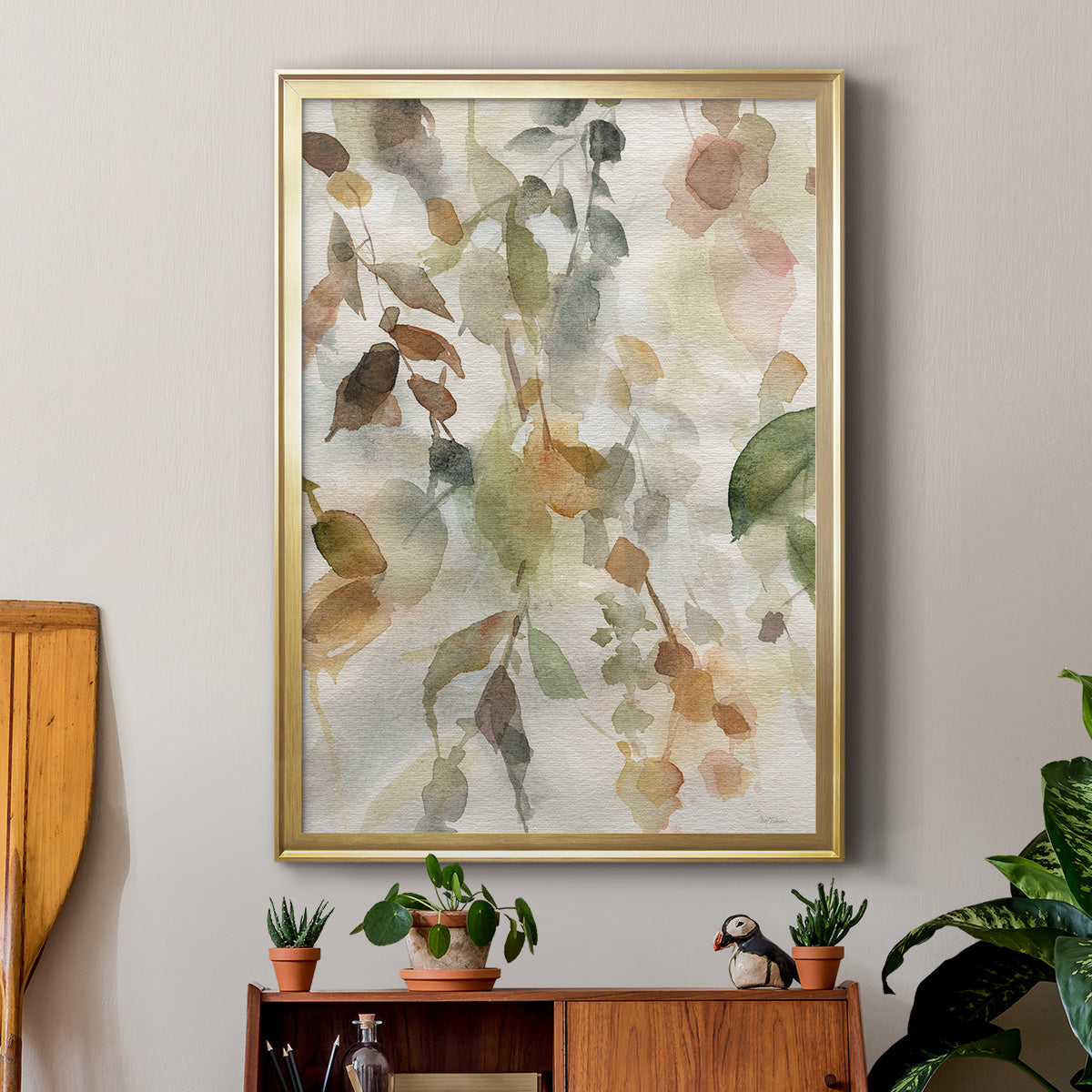 Cascading Nature II - Modern Framed Canvas Print