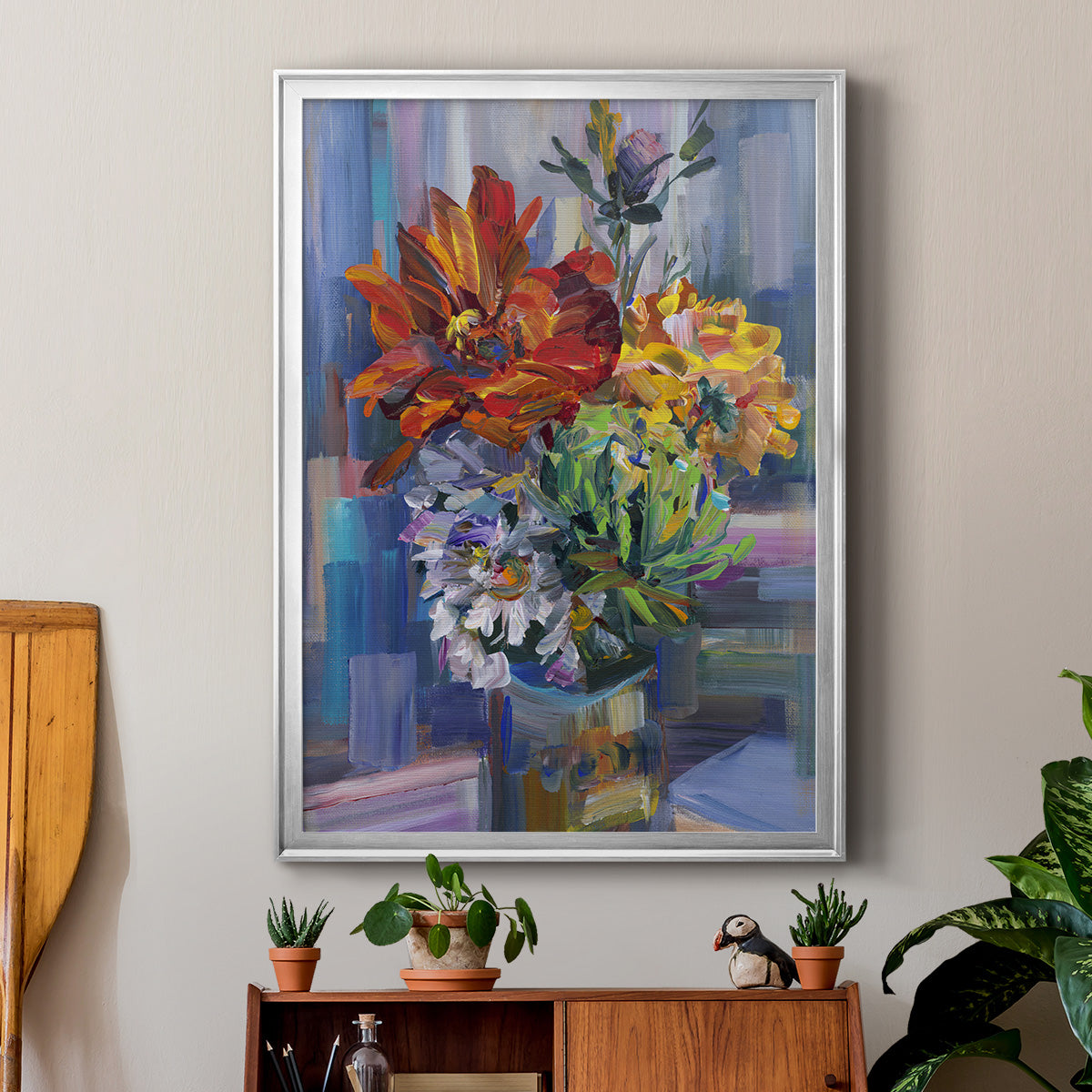Modern Bouquet - Modern Framed Canvas Print
