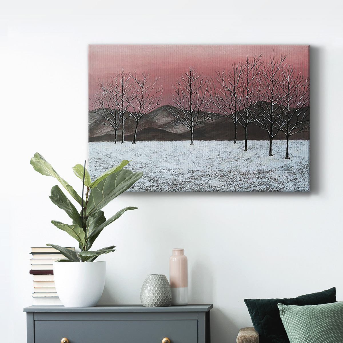 Sunset Snowfall II Premium Gallery Wrapped Canvas - Ready to Hang