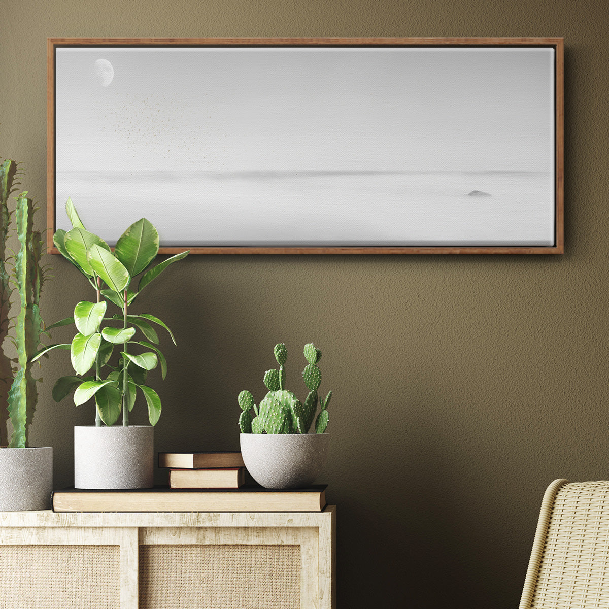 Black & White Water Panel XV - Floater Framed Canvas Print