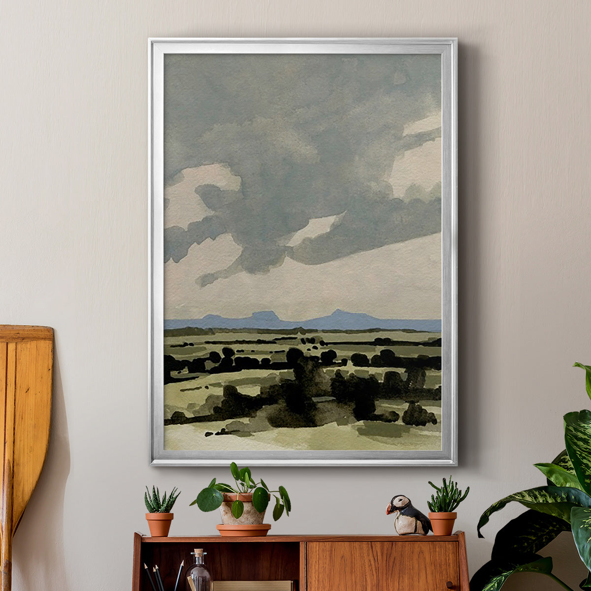 Pink Hazy Sky I - Modern Framed Canvas Print