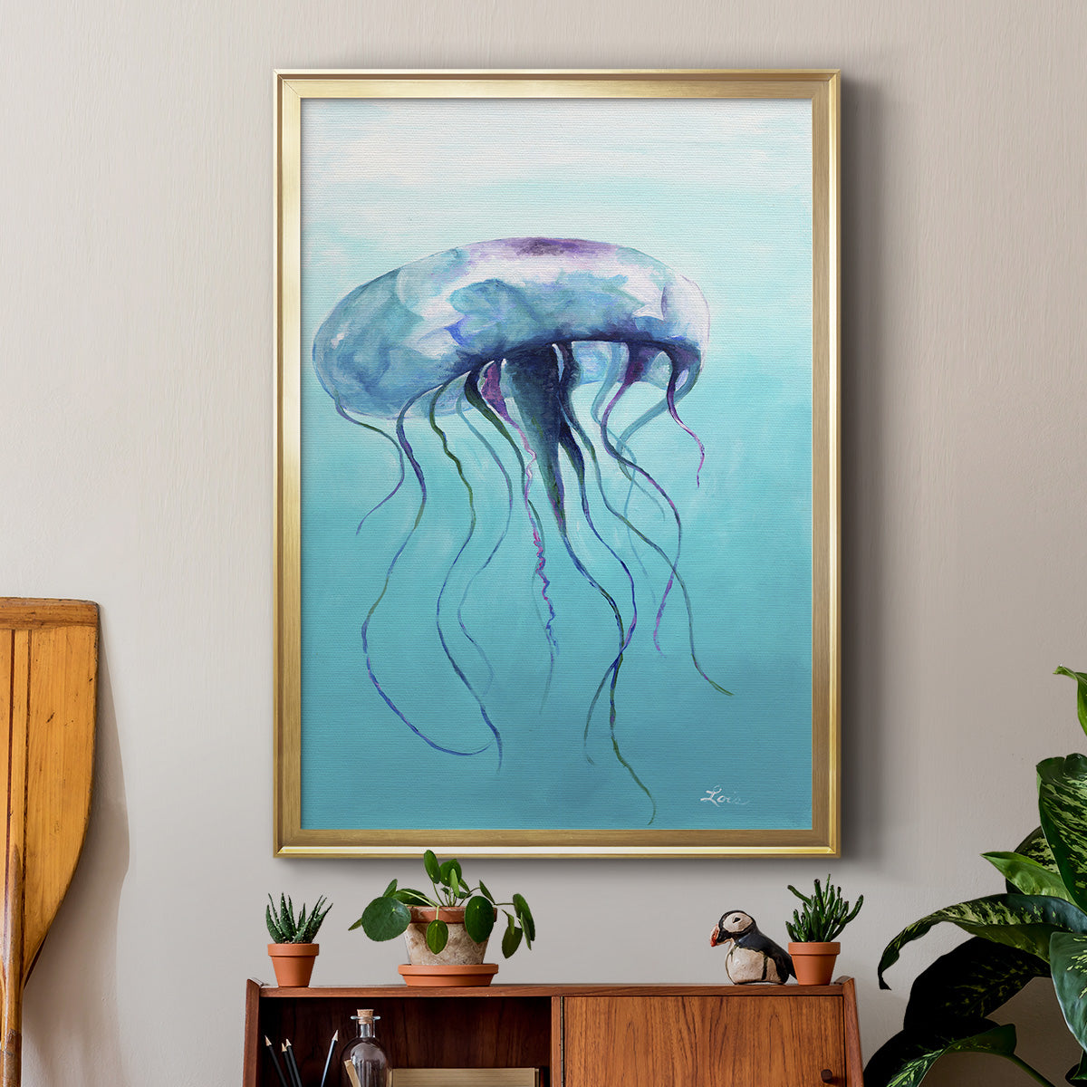 Jelly Fish - Modern Framed Canvas Print