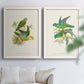 Lime & Cerulean Parrots I - Barnwood Framed Canvas Set