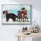 Christmas Mutt Sled - Floater Framed Canvas Print