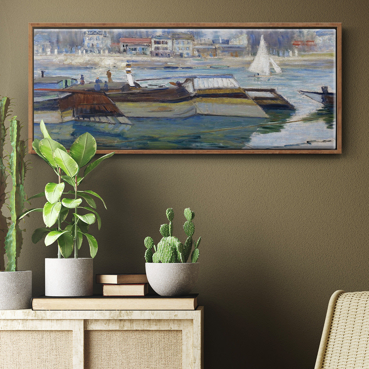 The Seine at Asnieres 2, 1873 - Floater Framed Canvas Print