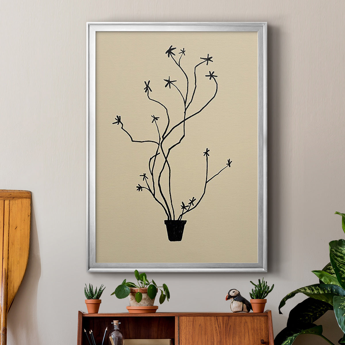 Spring Sprig Vase II - Modern Framed Canvas Print