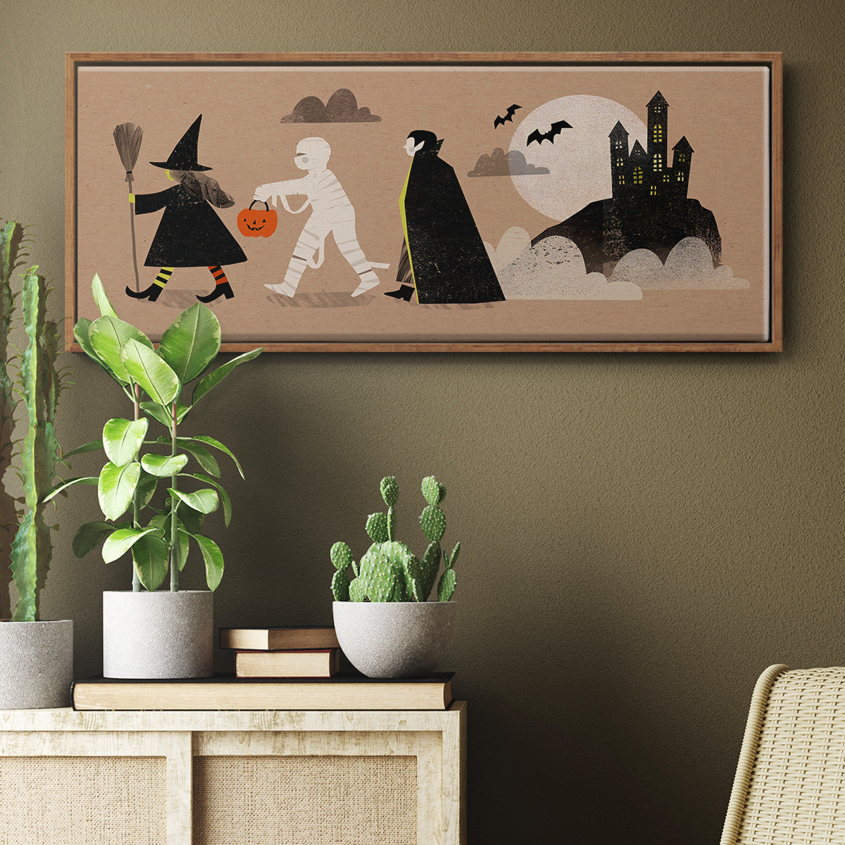 Graphic Halloween Collection D - Floater Framed Canvas Print