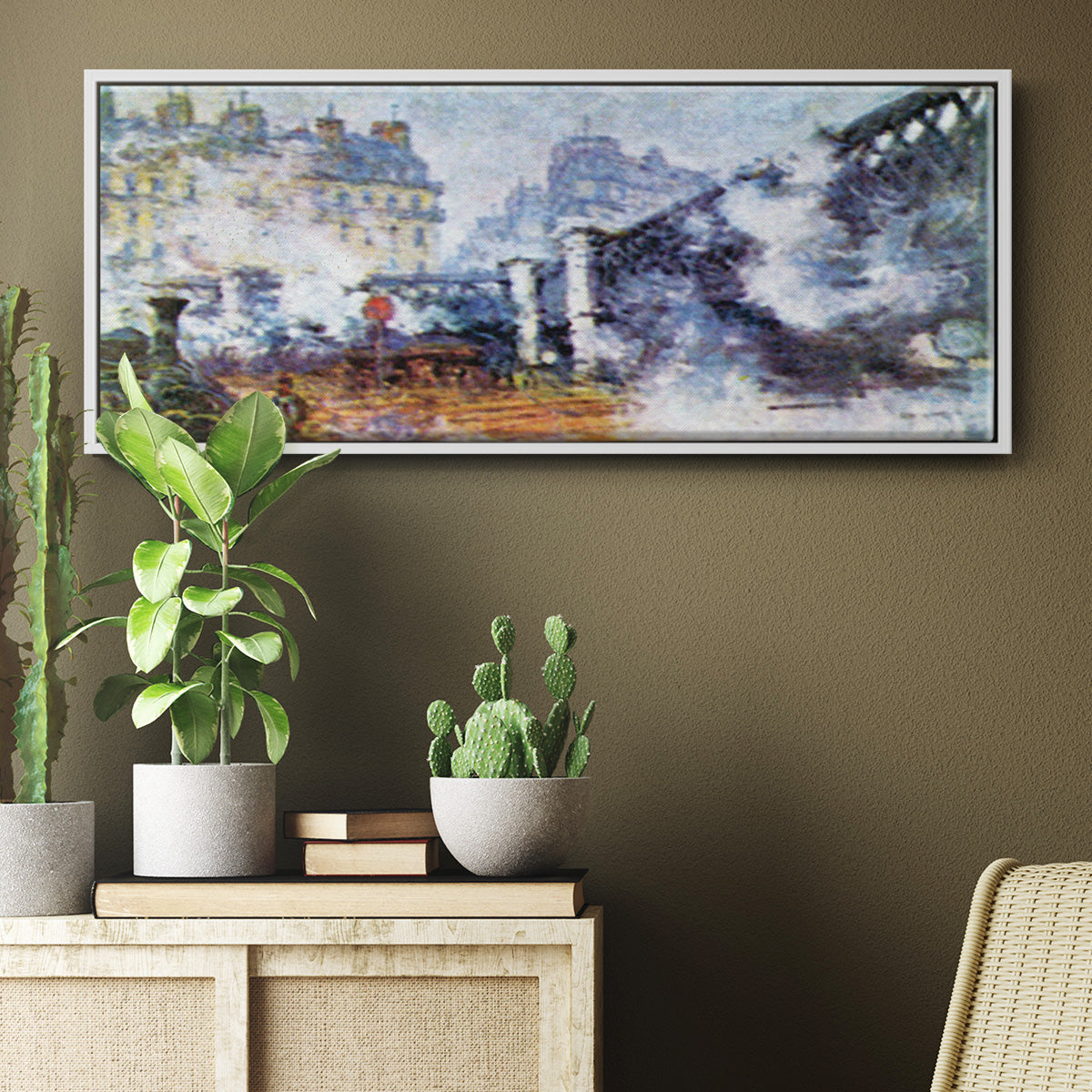 The Europe Bridge Saint Lazare Station in Paris - Floater Framed Canvas Print