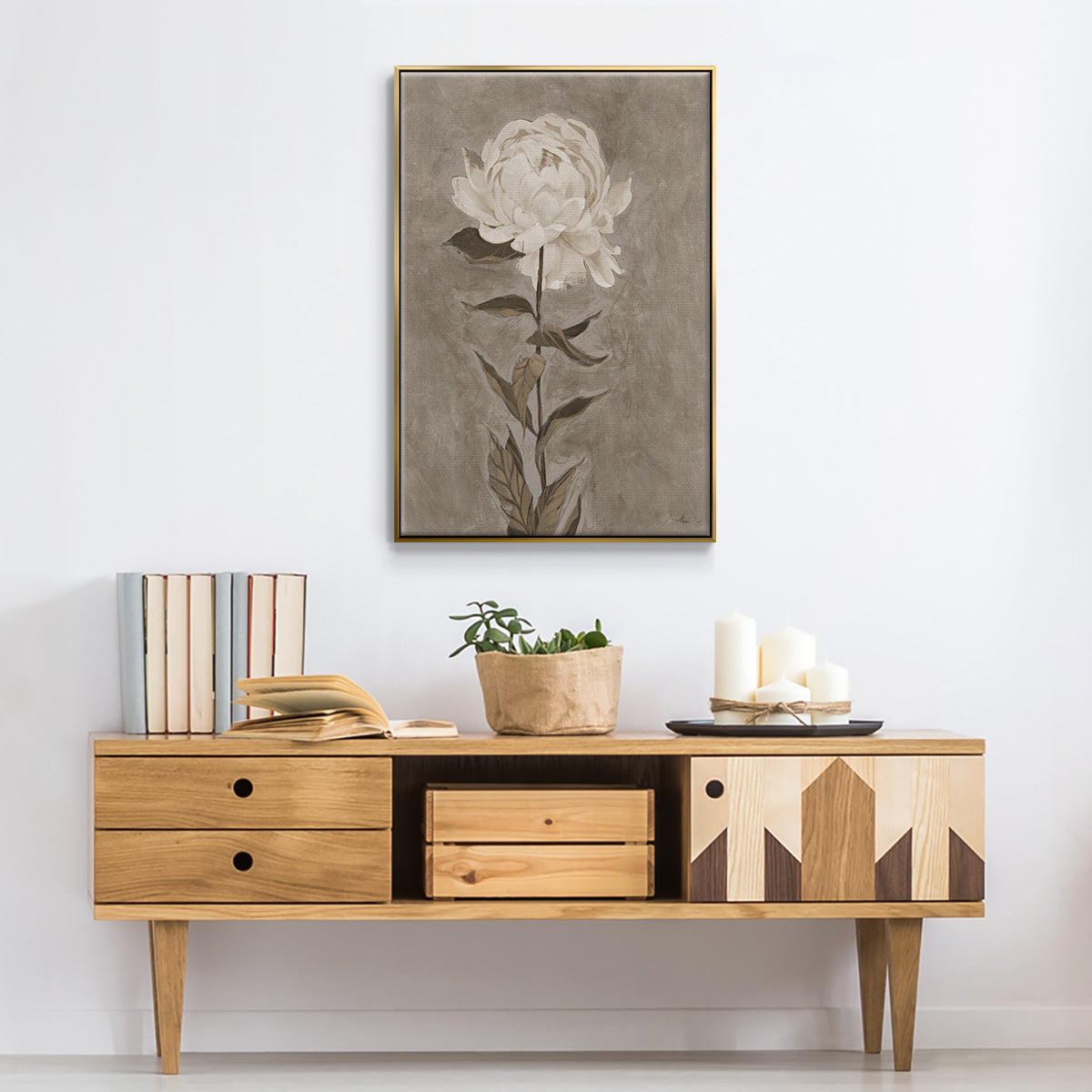 Pretty as a Peony I  -  Framed Canvas Print
