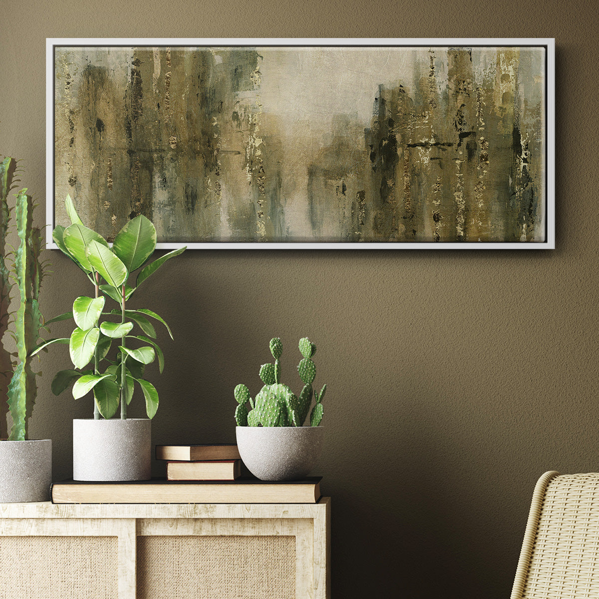 Gold City Shine - Floater Framed Canvas Print