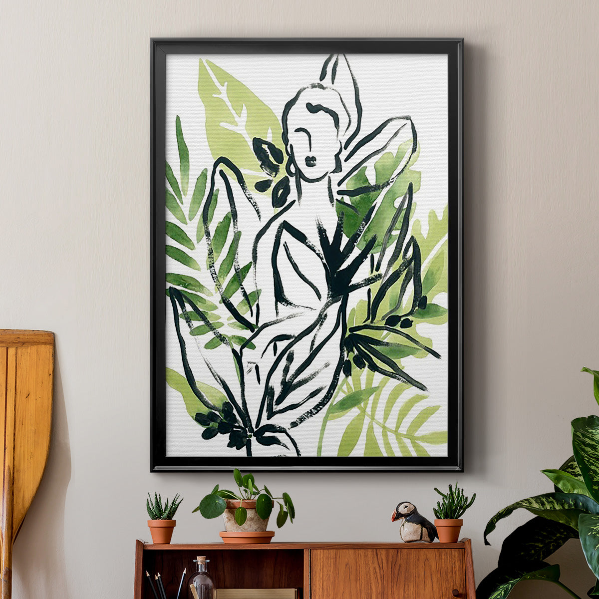 Tropical Sketchbook I - Modern Framed Canvas Print