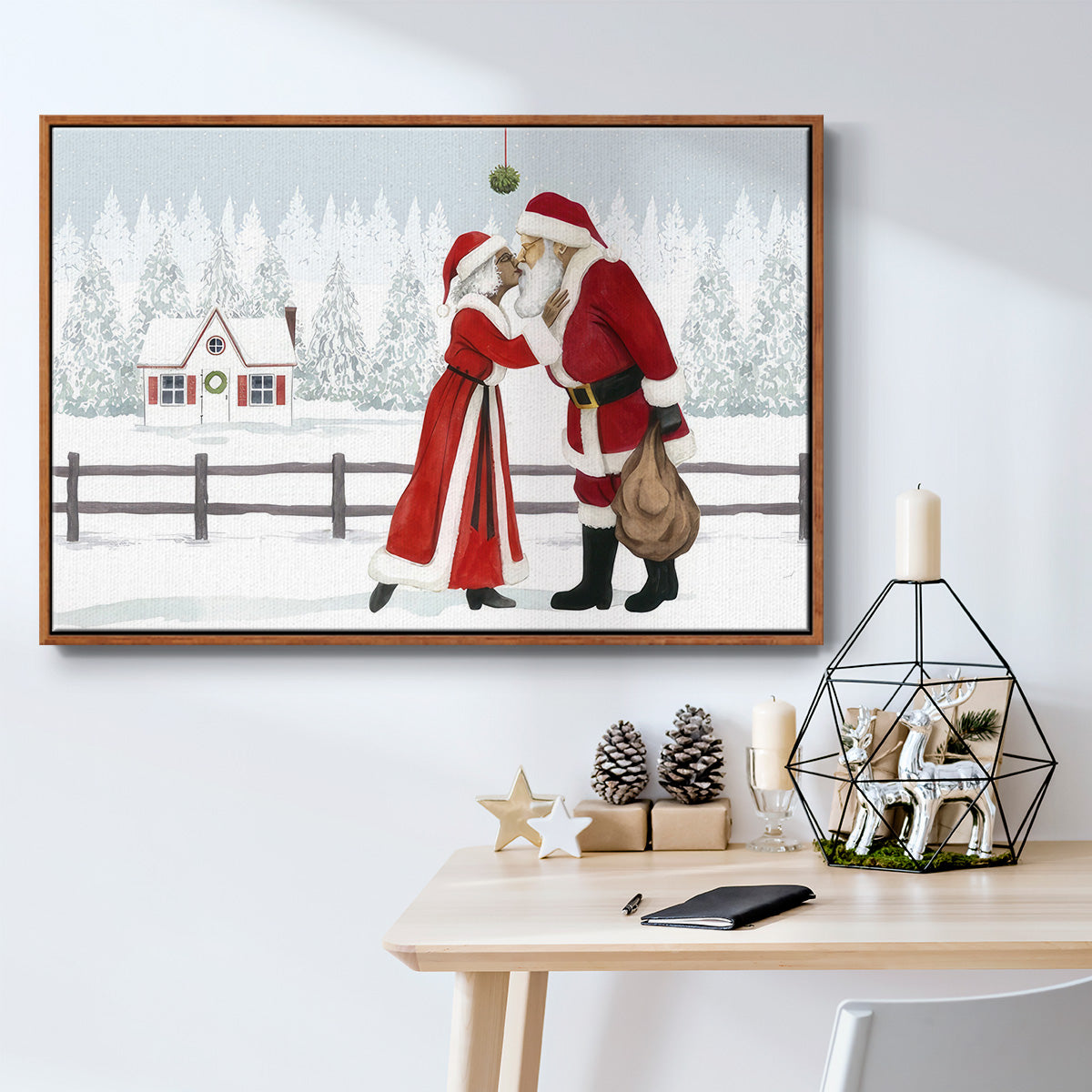 Christmas Love Collection A - Framed Gallery Wrapped Canvas in Floating Frame