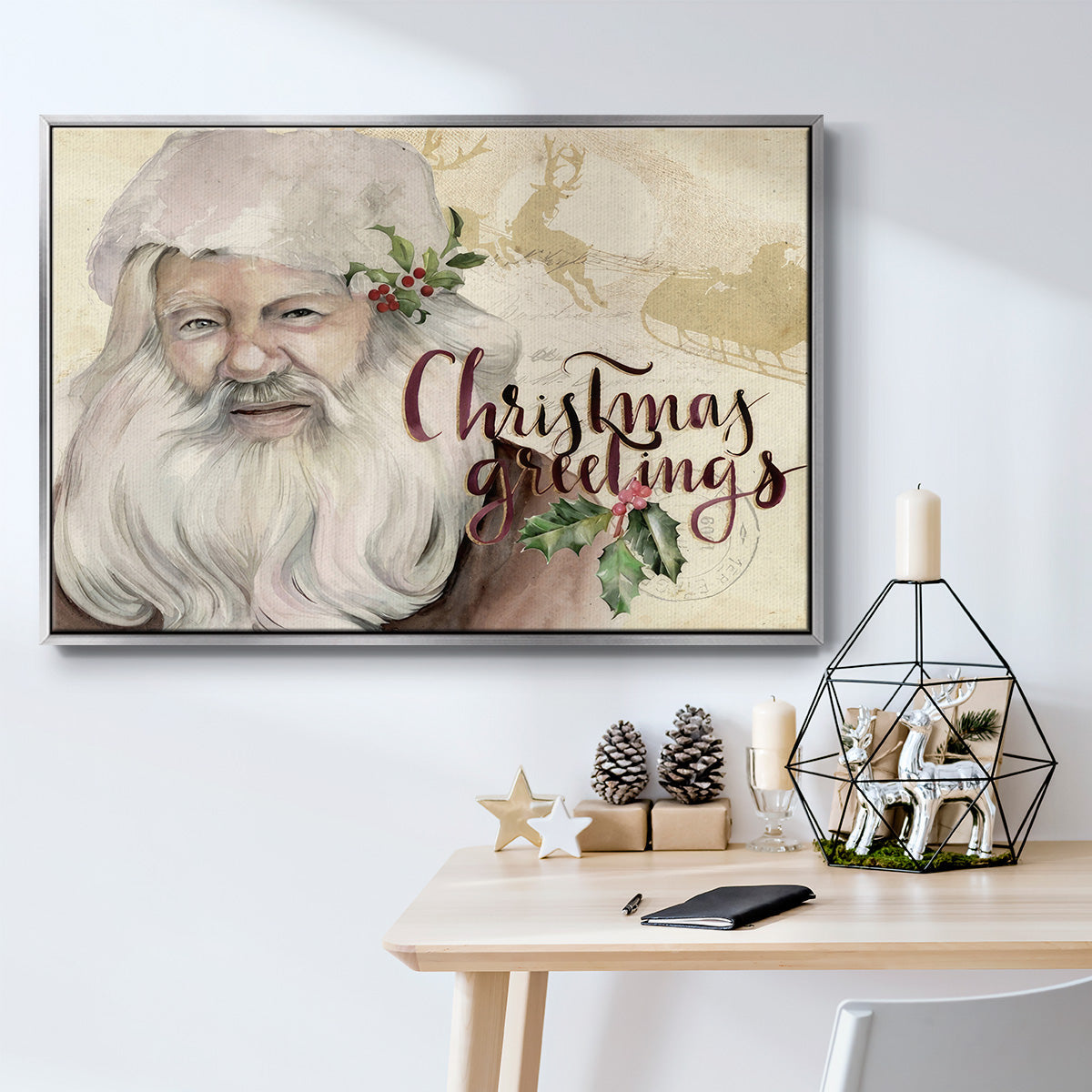 Christmas Greetings Collection A - Floater Framed Canvas Print