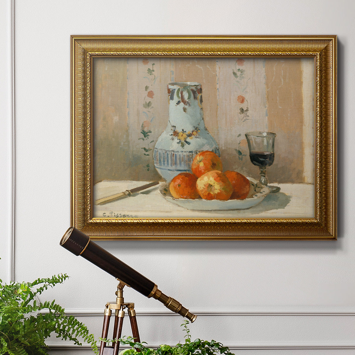 Still Life with Apples and Pitcher Premium Framed Canvas- Ready to Hang