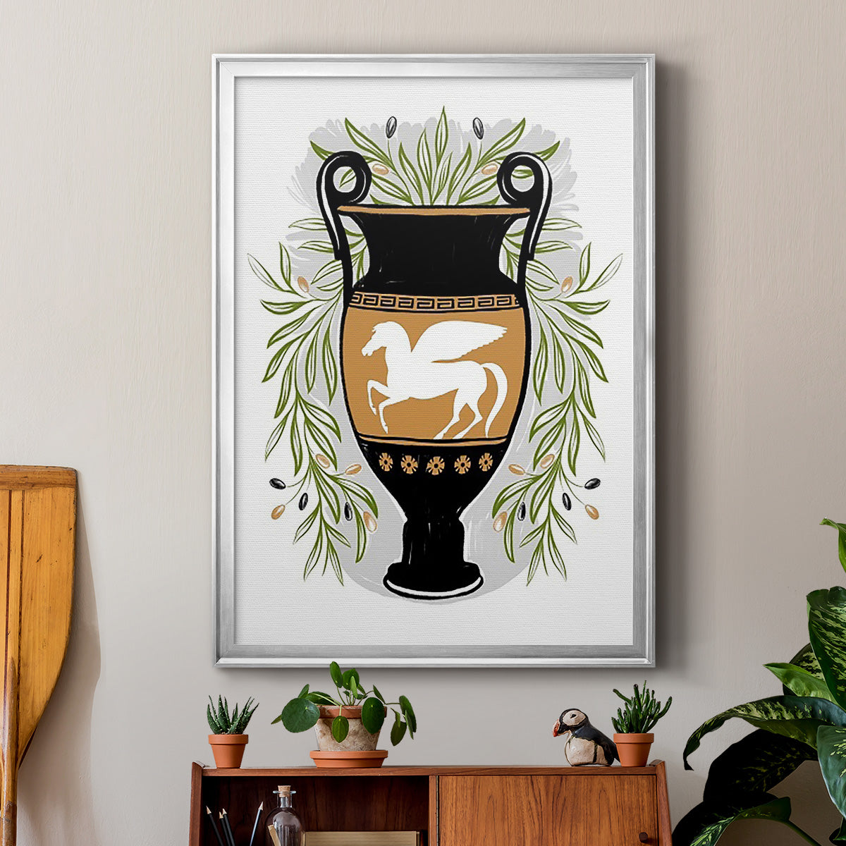 Greek Vases III - Modern Framed Canvas Print