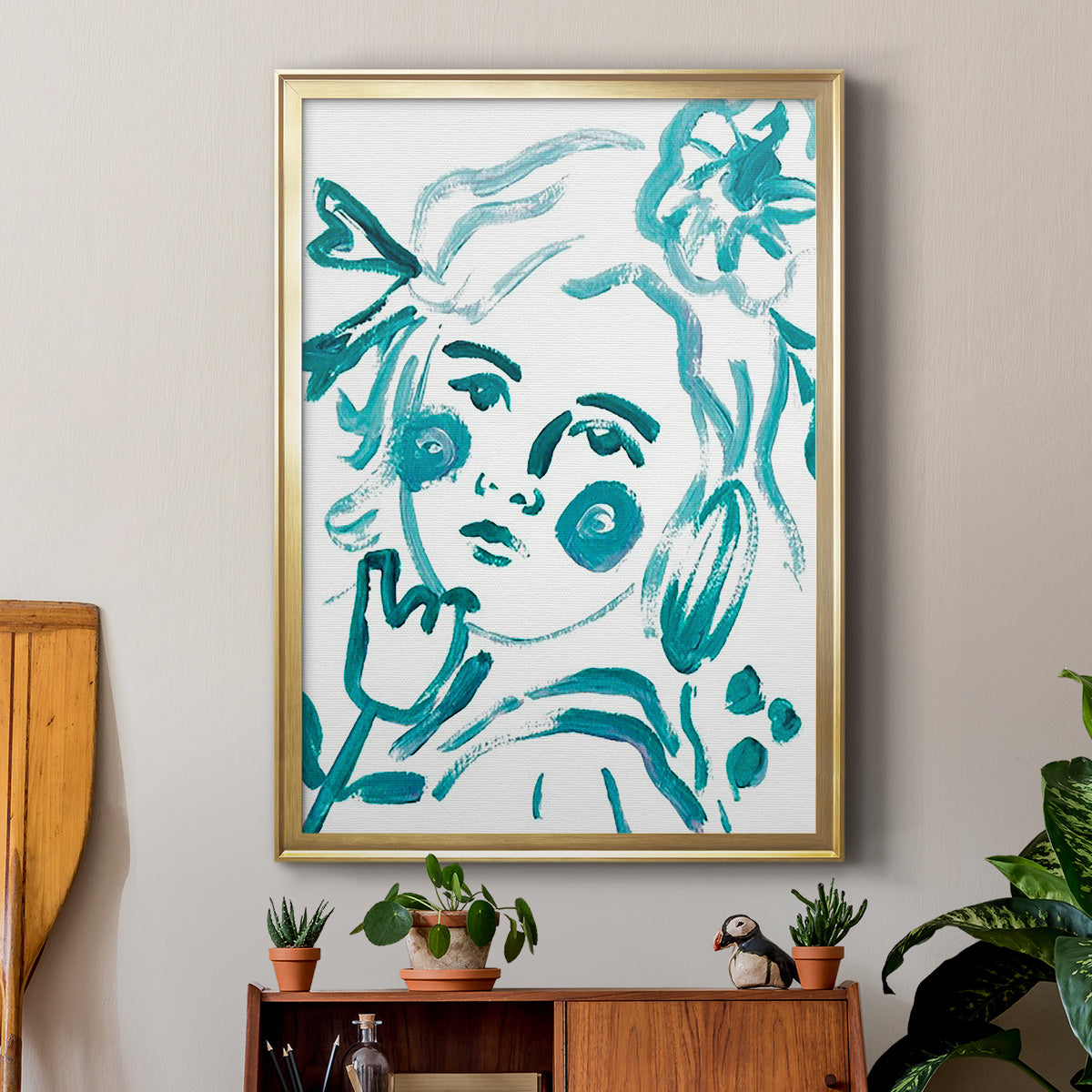 Budding Flower IV - Modern Framed Canvas Print