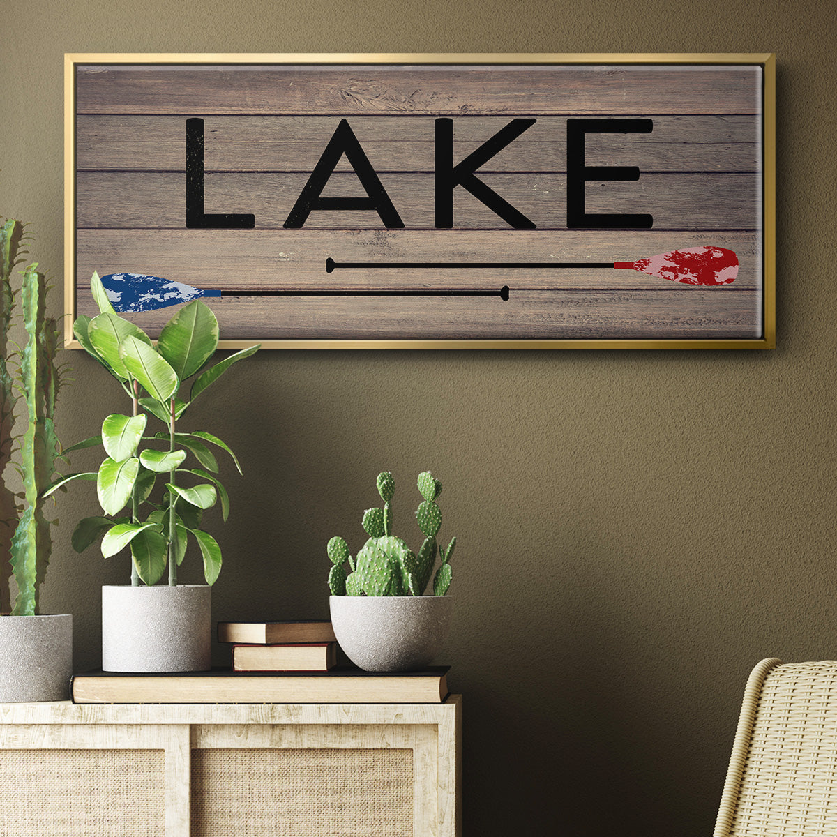 Lake Paddles - Floater Framed Canvas Print